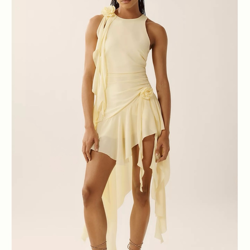 Anthropologie Asymmetrical Cream Dress.